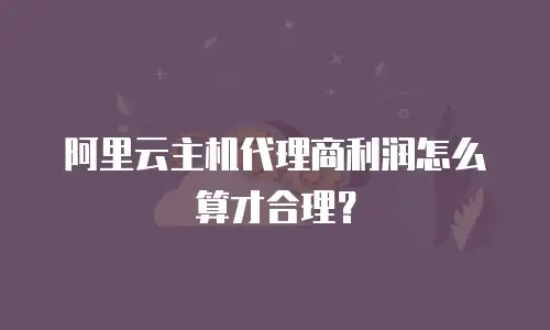 阿里云主机代理商利润怎么算才合理？