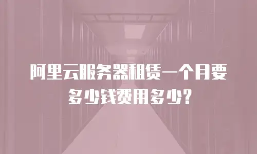 阿里云服务器租赁一个月要多少钱费用多少？