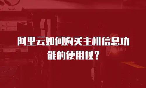 阿里云如何购买主机信息功能的使用权？
