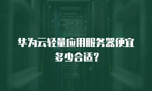华为云轻量应用服务器便宜多少合适？