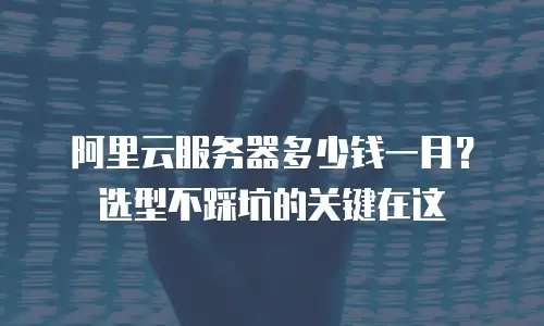 阿里云服务器多少钱一月？选型不踩坑的关键在这