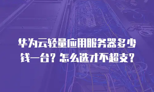 华为云轻量应用服务器多少钱一台？怎么选才不超支？