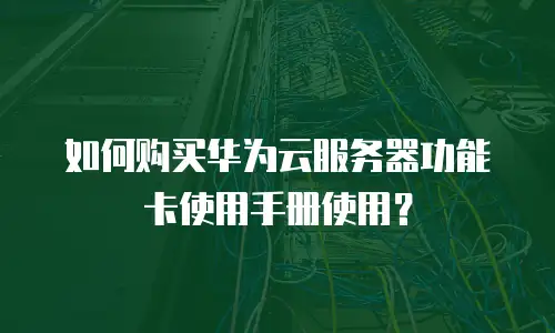 如何购买华为云服务器功能卡使用手册使用？