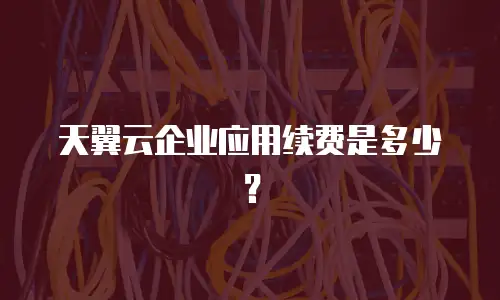 天翼云企业应用续费是多少？
