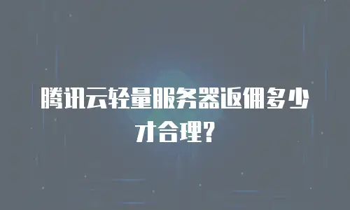 腾讯云轻量服务器返佣多少才合理？
