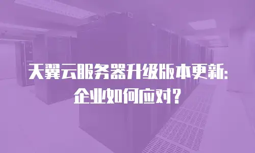 天翼云服务器升级版本更新：企业如何应对？