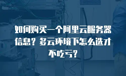 如何购买一个阿里云服务器信息？多云环境下怎么选才不吃亏？