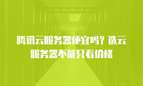 腾讯云服务器便宜吗？选云服务器不能只看价格