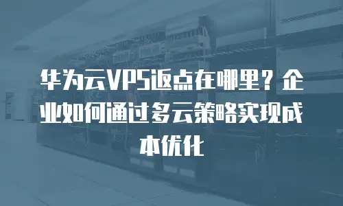 华为云VPS返点在哪里？企业如何通过多云策略实现成本优化