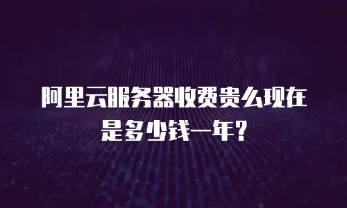 阿里云服务器收费贵么现在是多少钱一年？