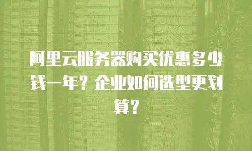 阿里云服务器购买优惠多少钱一年？企业如何选型更划算？