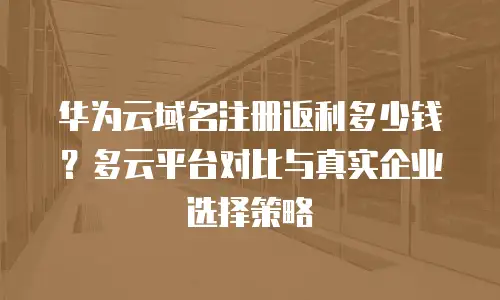 华为云域名注册返利多少钱？多云平台对比与真实企业选择策略
