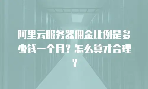 阿里云服务器佣金比例是多少钱一个月？怎么算才合理？