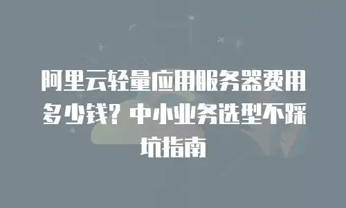 阿里云轻量应用服务器费用多少钱？中小业务选型不踩坑指南