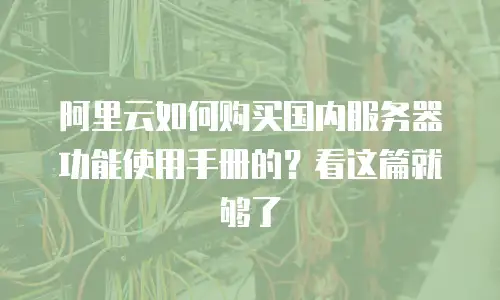 阿里云如何购买国内服务器功能使用手册的？看这篇就够了