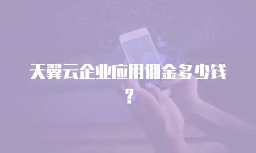 天翼云企业应用佣金多少钱？