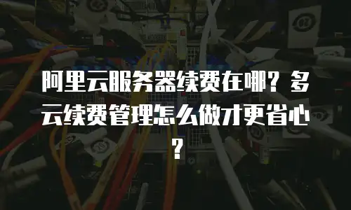 阿里云服务器续费在哪？多云续费管理怎么做才更省心？