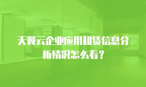 天翼云企业应用租赁信息分析情况怎么看？