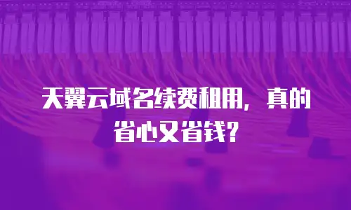 天翼云域名续费租用，真的省心又省钱？