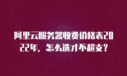 阿里云服务器收费价格表2022年，怎么选才不超支？