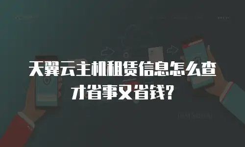 天翼云主机租赁信息怎么查才省事又省钱？