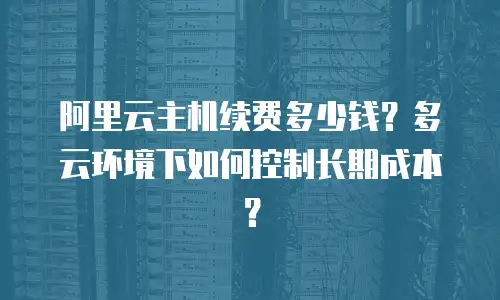 阿里云主机续费多少钱？多云环境下如何控制长期成本？