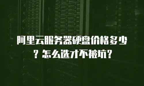 阿里云服务器硬盘价格多少？怎么选才不被坑？