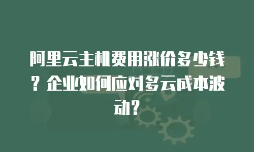 阿里云主机费用涨价多少钱？企业如何应对多云成本波动？