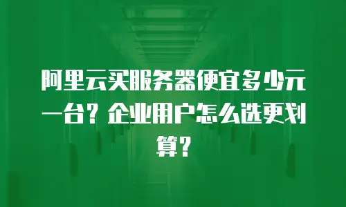 阿里云买服务器便宜多少元一台？企业用户怎么选更划算？