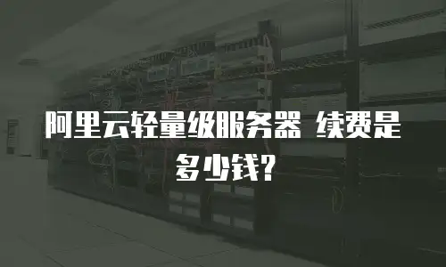 阿里云轻量级服务器 续费是多少钱？