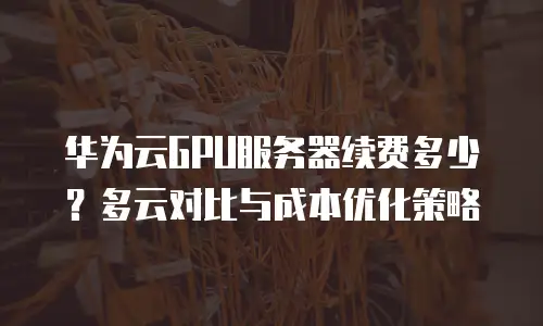 华为云GPU服务器续费多少？多云对比与成本优化策略
