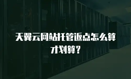 天翼云网站托管返点怎么算才划算？