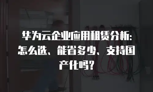 华为云企业应用租赁分析：怎么选、能省多少、支持国产化吗？