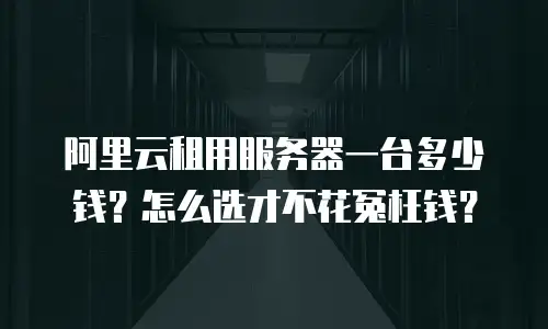 阿里云租用服务器一台多少钱？怎么选才不花冤枉钱？