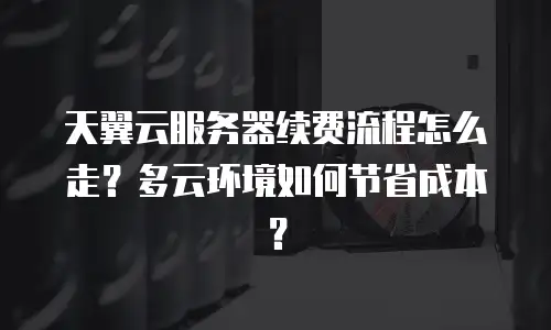 天翼云服务器续费流程怎么走？多云环境如何节省成本？