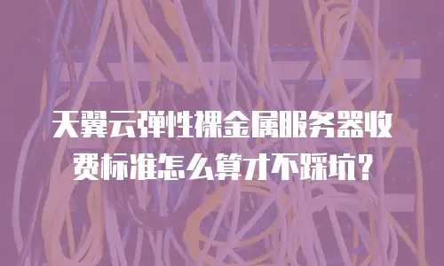 天翼云弹性裸金属服务器收费标准怎么算才不踩坑？