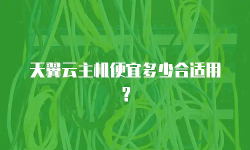 天翼云主机便宜多少合适用？