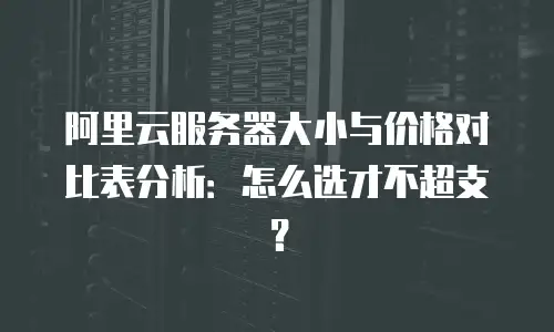 阿里云服务器大小与价格对比表分析：怎么选才不超支？
