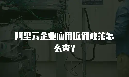 阿里云企业应用返佣政策怎么查？