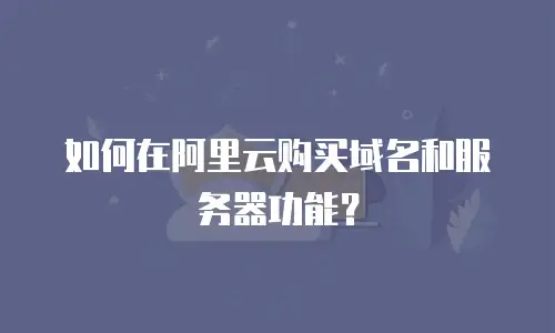 如何在阿里云购买域名和服务器功能？