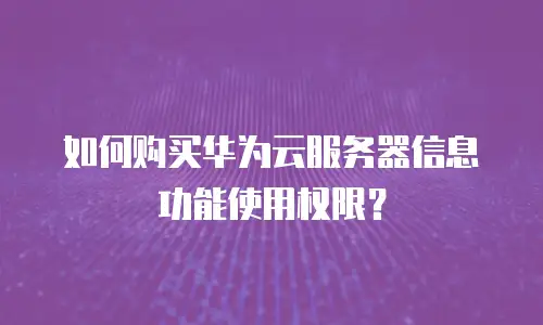 如何购买华为云服务器信息功能使用权限？