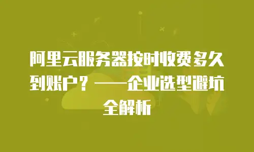 阿里云服务器按时收费多久到账户？——企业选型避坑全解析