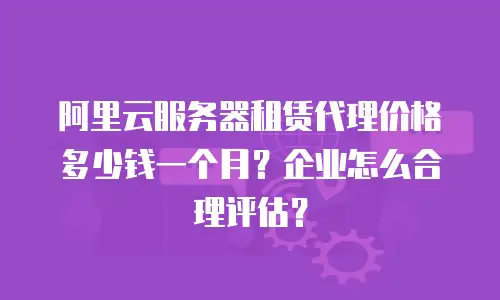 阿里云服务器租赁代理价格多少钱一个月？企业怎么合理评估？