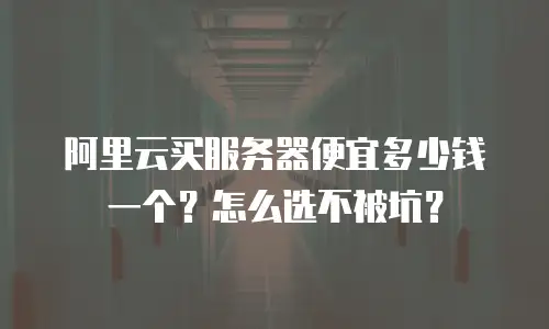 阿里云买服务器便宜多少钱一个？怎么选不被坑？