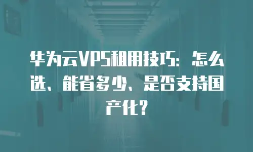 华为云VPS租用技巧：怎么选、能省多少、是否支持国产化？