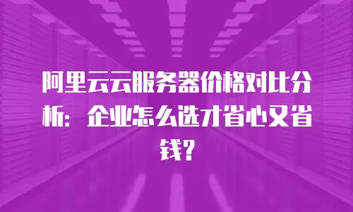 阿里云云服务器价格对比分析：企业怎么选才省心又省钱？