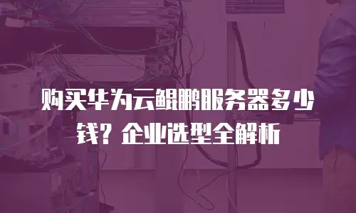 购买华为云鲲鹏服务器多少钱？企业选型全解析