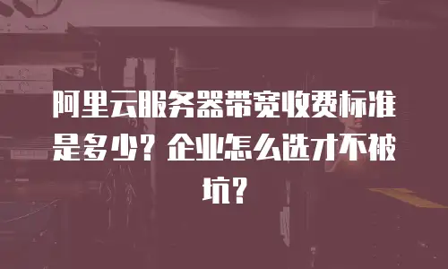 阿里云服务器带宽收费标准是多少？企业怎么选才不被坑？