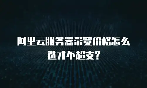 阿里云服务器带宽价格怎么选才不超支？