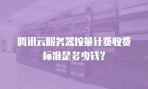 腾讯云服务器按量计费收费标准是多少钱？